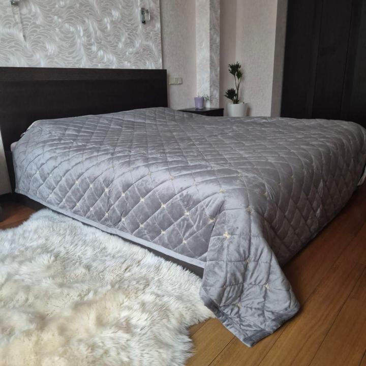 Покривало Велюрове LV (Сірий, 220х240)